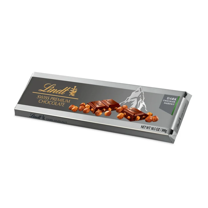 Lindt Silver Bar Dark Hazelnut 300g