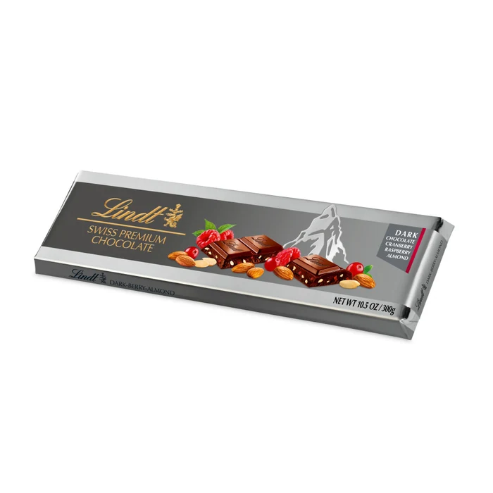 Lindt Silver Bar Dark Berry Almond 300g