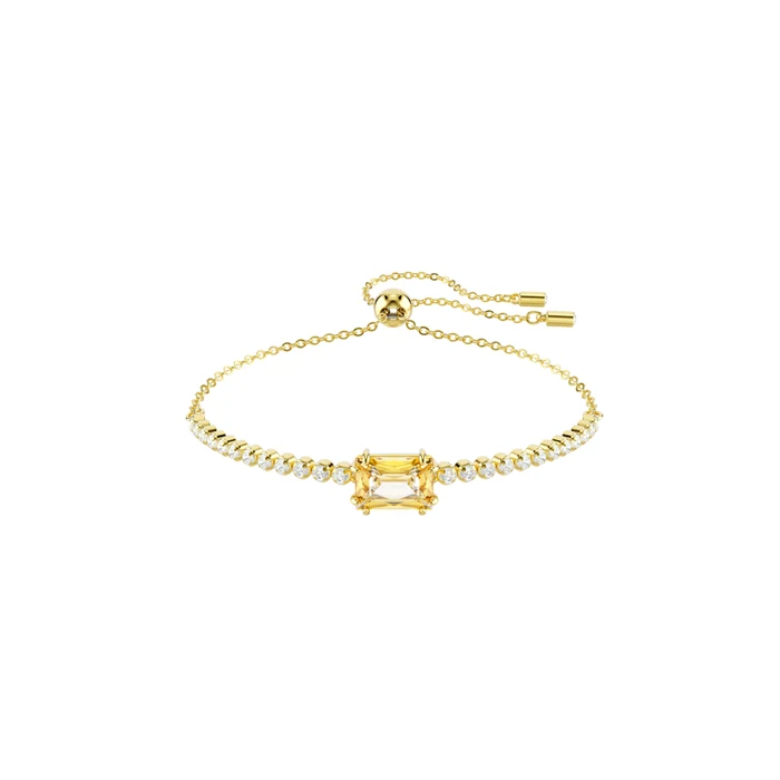 Swarovski Matrix Tennis Bracelet Yellow Gold - Ss Box