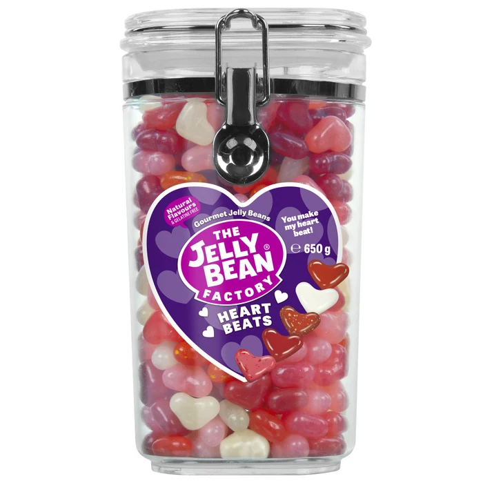 The Jelly Bean Factory Hearts Jar 650g