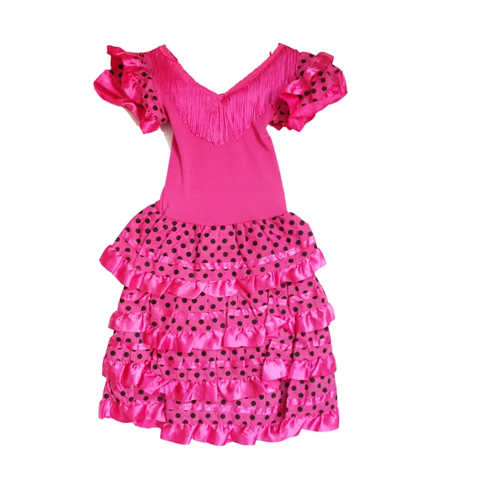 Folgado Flamenca Dress Fuxsia
