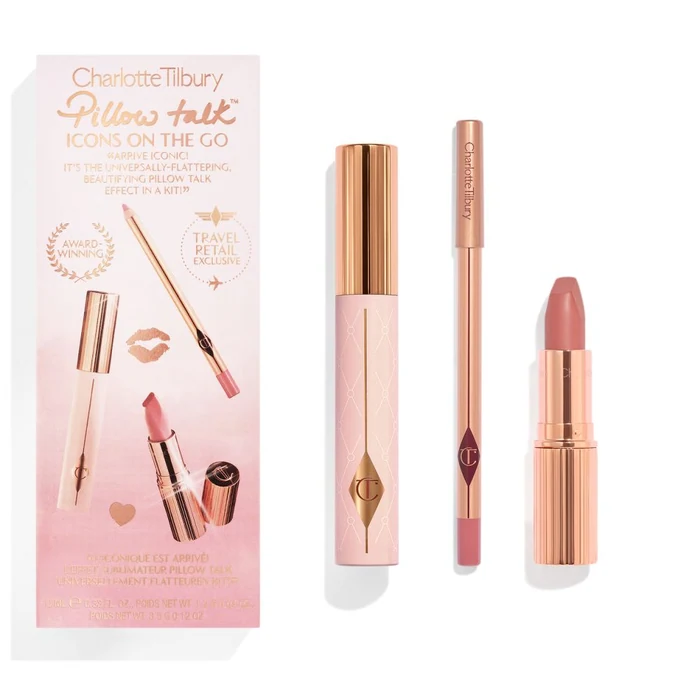 Charlotte Tilbury Pillow Talk Icons On The Go Travel Retail Exclusive Set + 1.2g + 3.25g