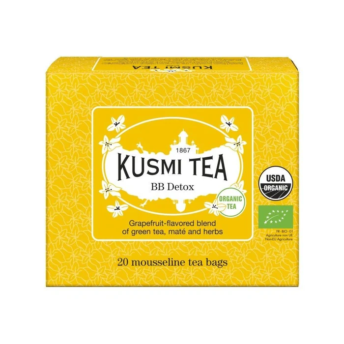 Kusmi Tea Organic Bb Detox Box Of 20 Mousseline Tea Bags Bb Detox, A Blend Of Green Tea, Maté, And Grapefruit