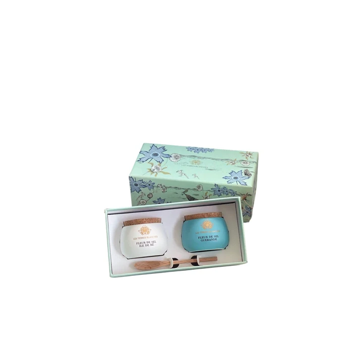TERRES BLANCHES Gift Box Sea Salt Flakes France Blue 2x50g