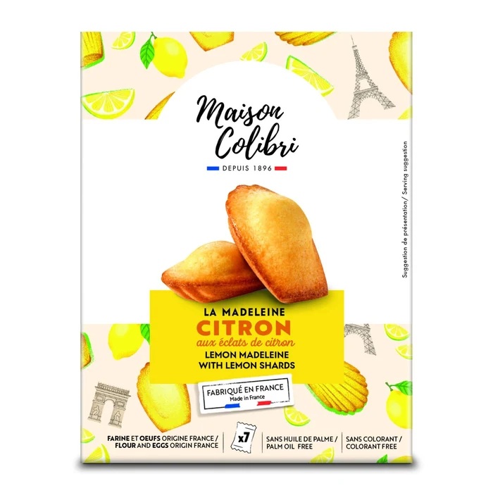 Maison Colibri Pack of 7 Lemon Madeleines with Lemon Chunks