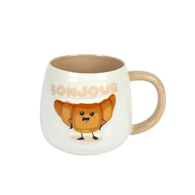 Souvenir de Paris Relief mug "bonjour croissant"