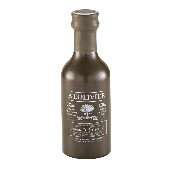 A L'Olivier Aromatic Black Truffle Flavour Olive Oil Stone Jar Bottle