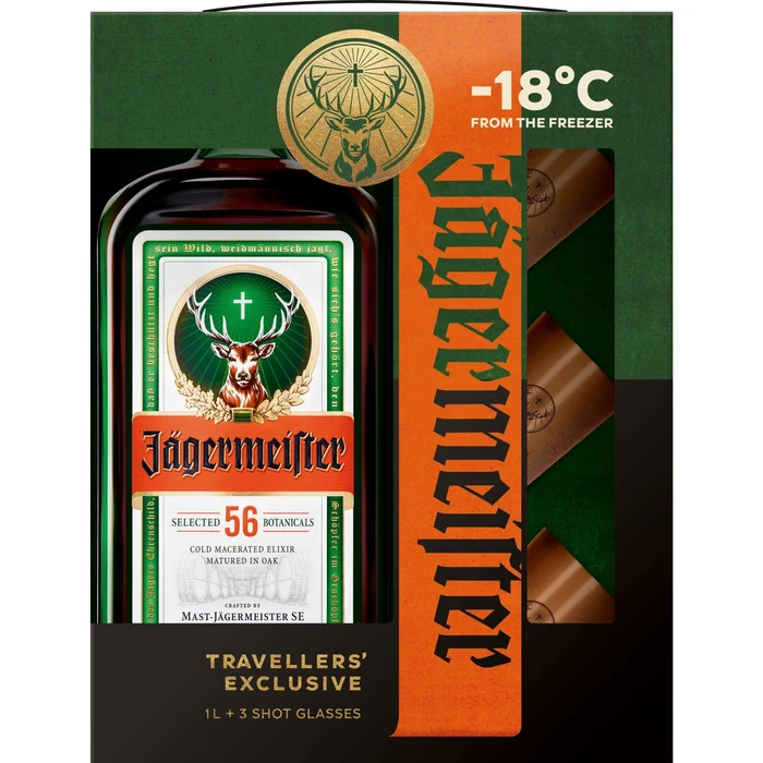 Jägermeister Herbal Liqueur Gp & 3 Shot Cups