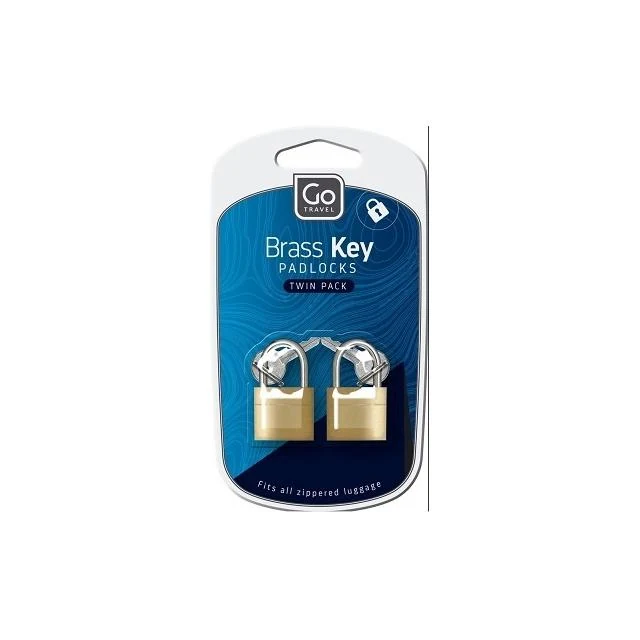 GO TRAVEL Brass key padlocks x2