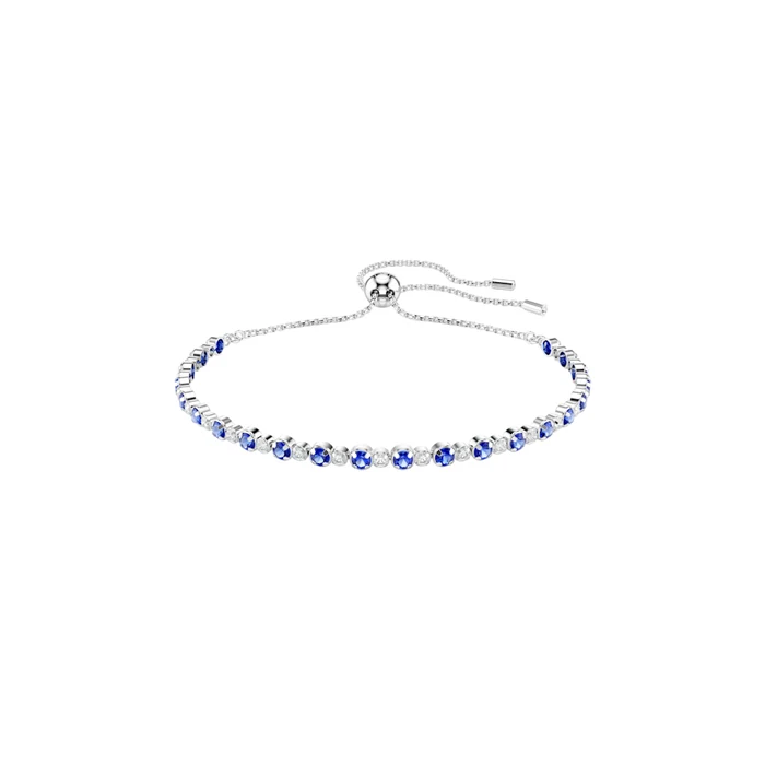 Swarovski Matrix Bracelet Blue Sapphire Rhodium - Ss Box