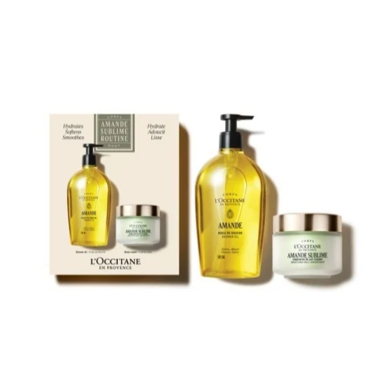 LOCCITANE ALMOND SHOWER OIL AND MILK CONCENTRATE SET