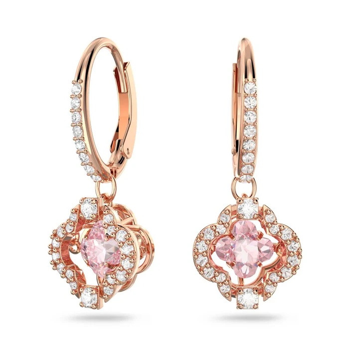 Swarovski Sparkling Dc Lady Earrings Rose Gold Pink
