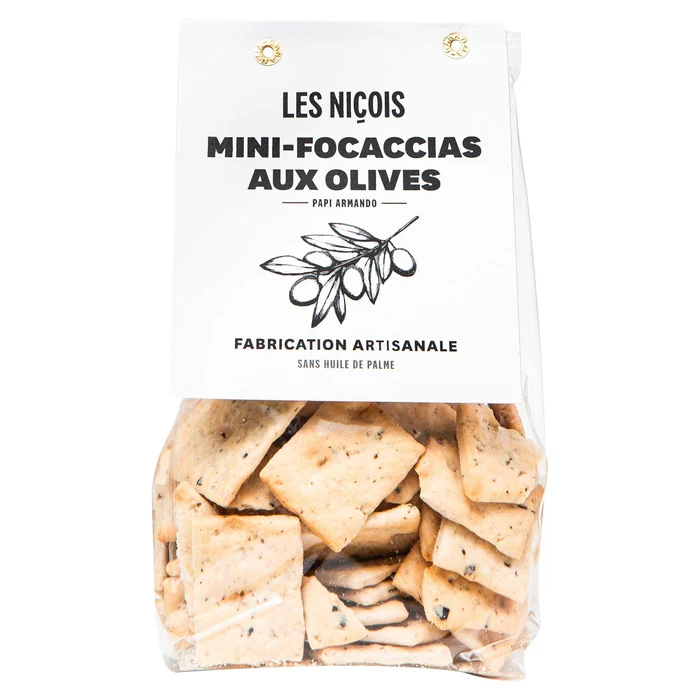 Les Nicois Black olives mini-focaccias from Papi Armando