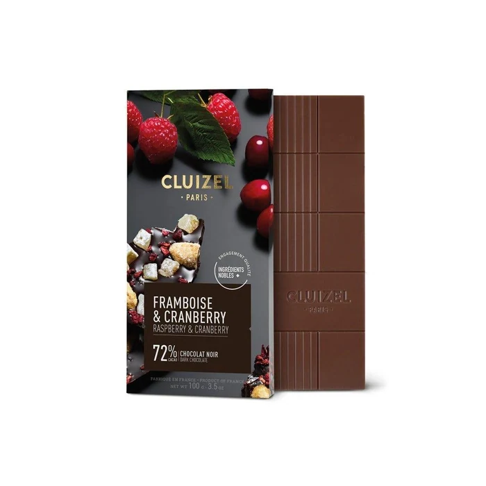 Cluizel Dark Bar, Raspberry & Cranberry