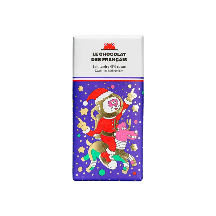 Chocolat Des Francais Tablette Lait Noel Bio at Paris