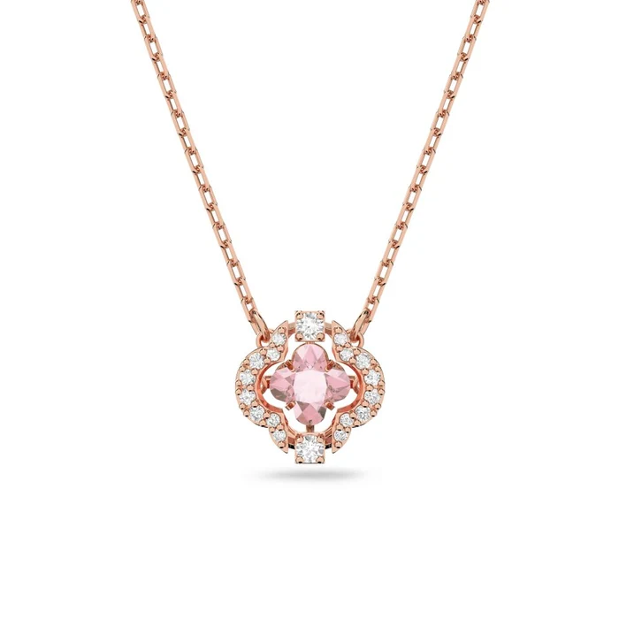 Swarovski Sparkling Dc Lady Necklace Rose Gold Lady Pink