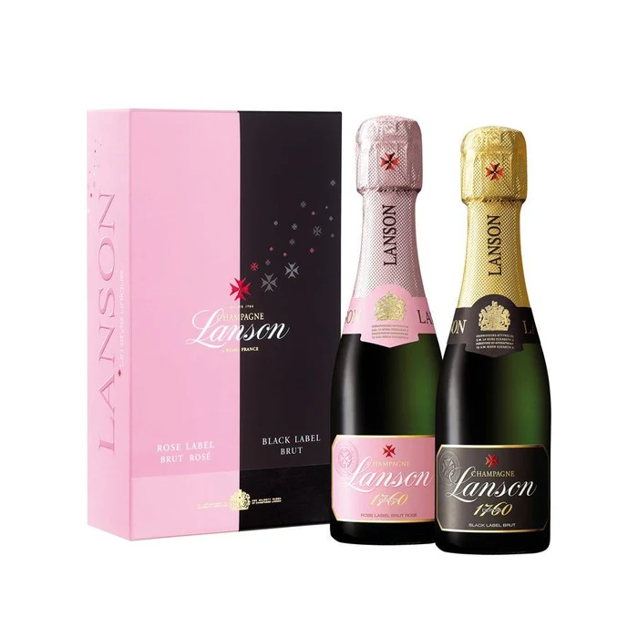 Lanson Coffret Black Label + Rose Wine Half Bottle