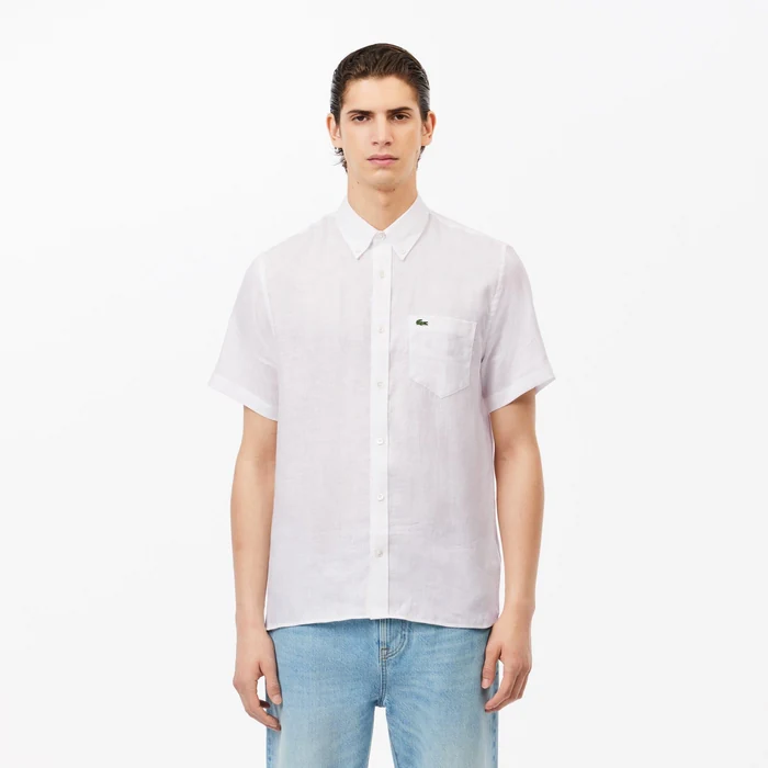 Lacoste Short Sleeved Linen Shirt at Paris