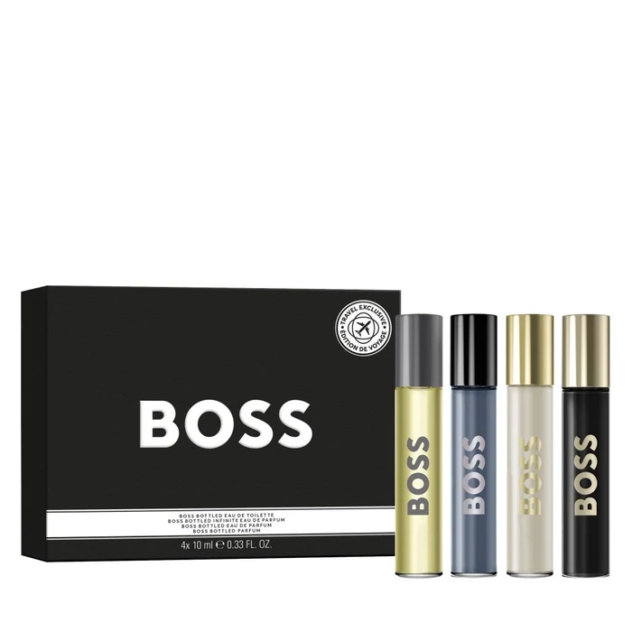 Hugo Boss Men's Four Pieces Bottled Travel Sprays Gift Set 4x10ml