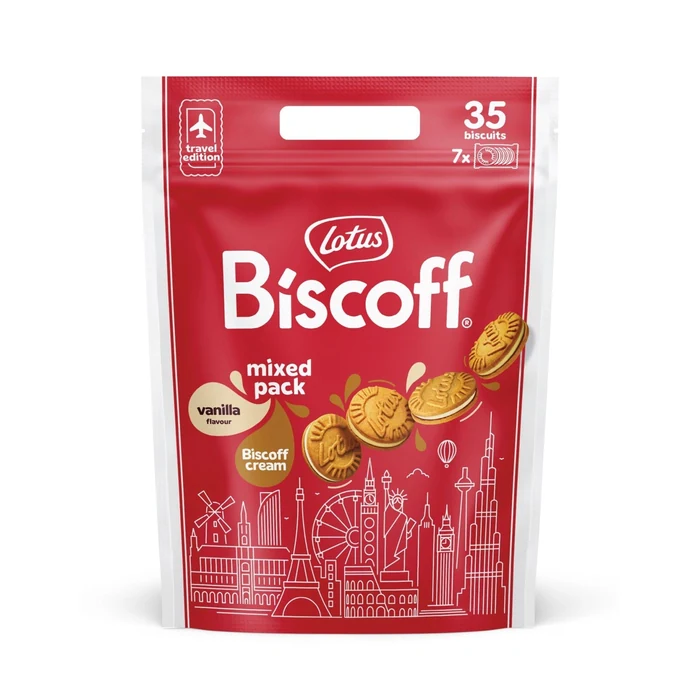 Lotus Bakery Lotus Biscoff Sandwich Variety Pack 350g,7 Packs Of 5 Sandwich Cookies