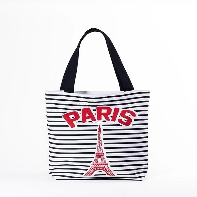Souvenir de Paris Blue strip fabric bag eiffel tower