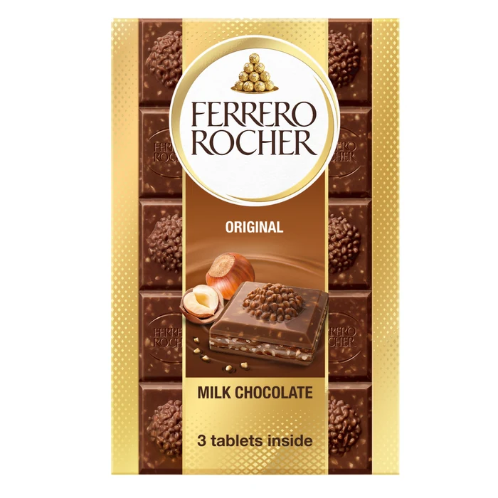 Ferrero Rocher Tablets Milk Chocolate Flavour 3x90g
