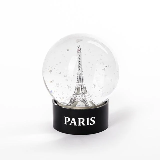 Souvenir de Paris Snow globe eiffel tower silver