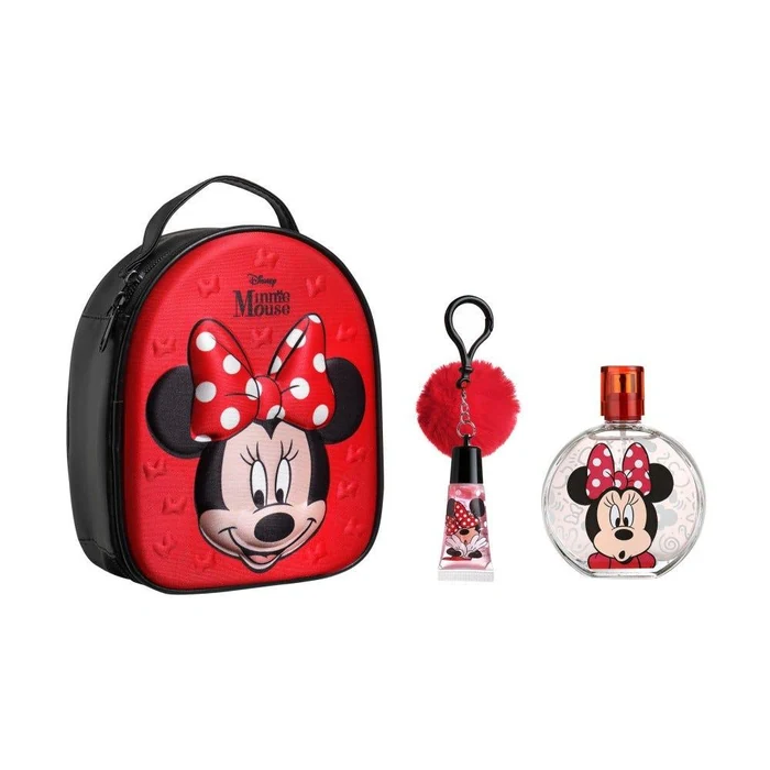 Disney Minnie 3D Zip Case - Parfum+ Lip gloss with Pompom Charm