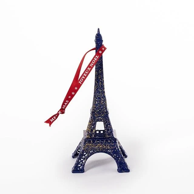 Souvenir de Paris Blue glitter eiffel tower suspension 5,5 in