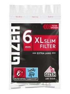 Gizeh GIZEH BLACK XL Slim Filter. 100 Filter mit 6mm Durchmesser und einer Filterlänge von 19mm