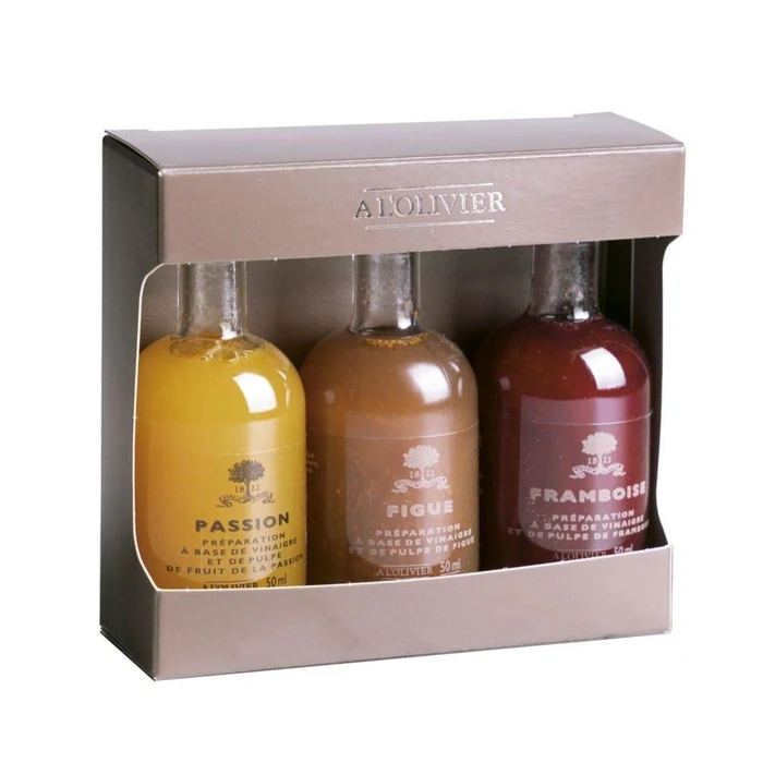 A L'Olivier 3 Vinegar & Fruit Mini Bottle Gift