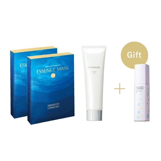 MIKIMOTO COSMETICS ESSENCE MASK LX & CLEANSING FOAM Premium Set (Haneda DFS Limited)