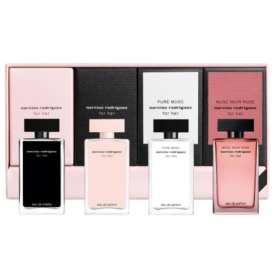 narciso rodriguez FOR HER TR miniatures set 4*7,5 mL (Eau de toilette+Eau de Parfum+PM+MN ROSE)