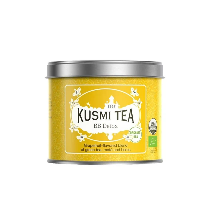Kusmi Tea Organic Bb Detox Metal Tin Bb Detox, A Blend Of Green Tea, Maté, And Grapefruit