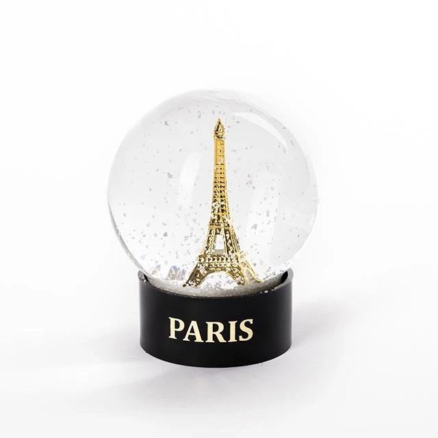 Souvenir de Paris Snow globe eiffel tower gold
