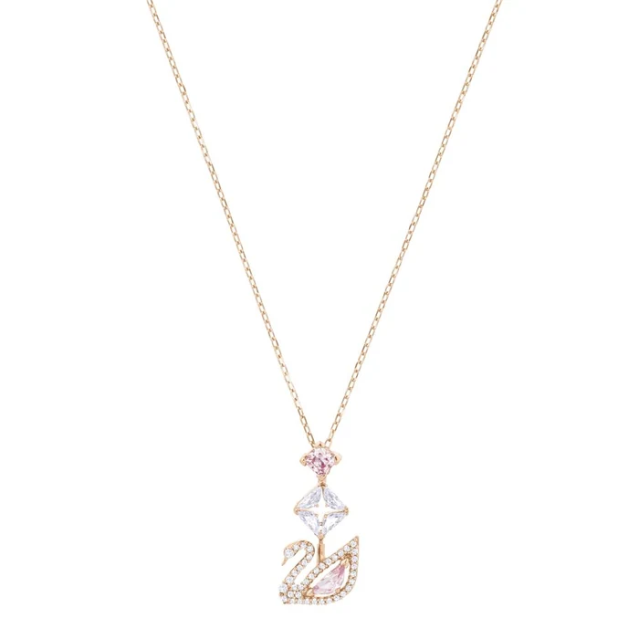 Swarovski Dazzling Swan Necklace Rose Gold