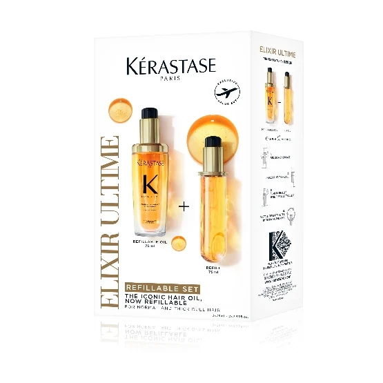 KERASTASE Elixir Ultime L'Huile Original Versatille Beautifying Oil Refillable Set