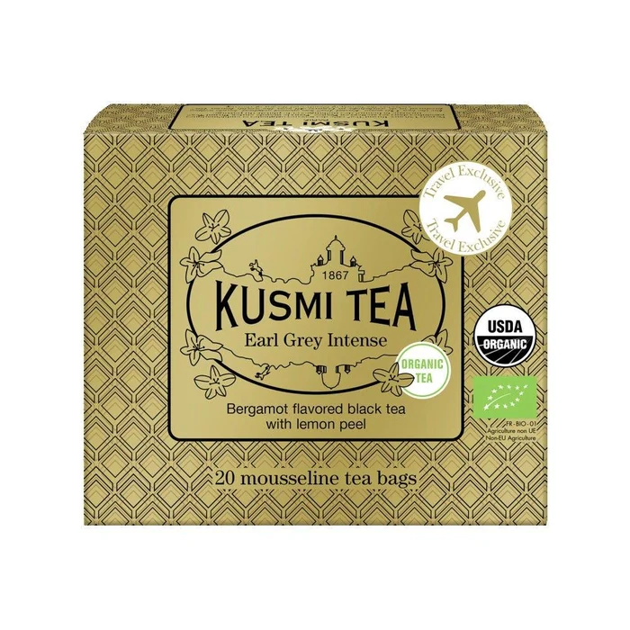 Kusmi Tea Organic Earl Grey Intense Travel Exclusive Box Of 20 Mousseline Tea Bags