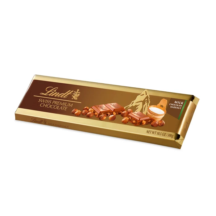 Lindt Gold Bar Milk Hazelnut 300g