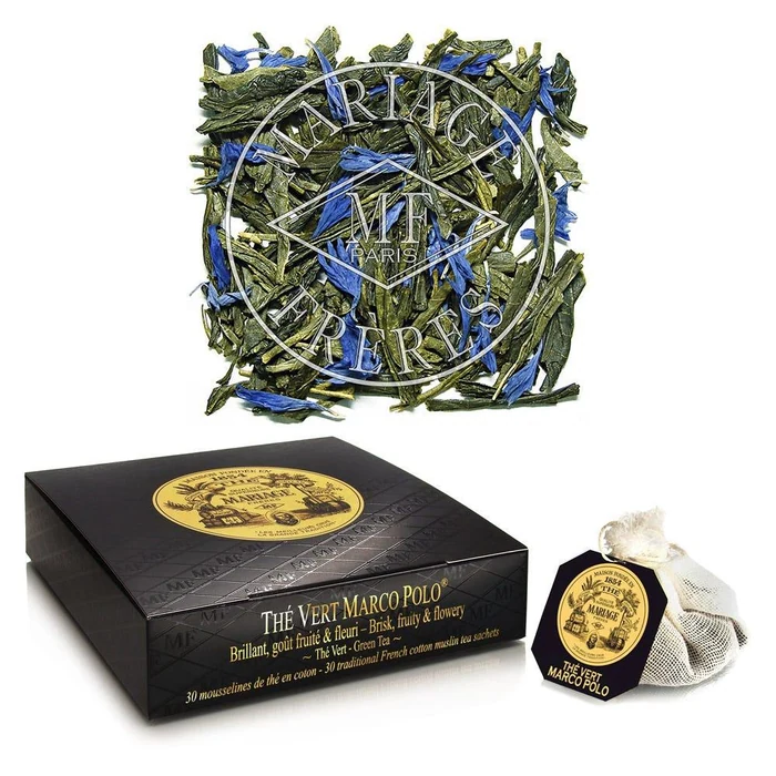Mariage Frères Thé Vert Marco Polo - Box Of 30 Muslin Tea Sachet