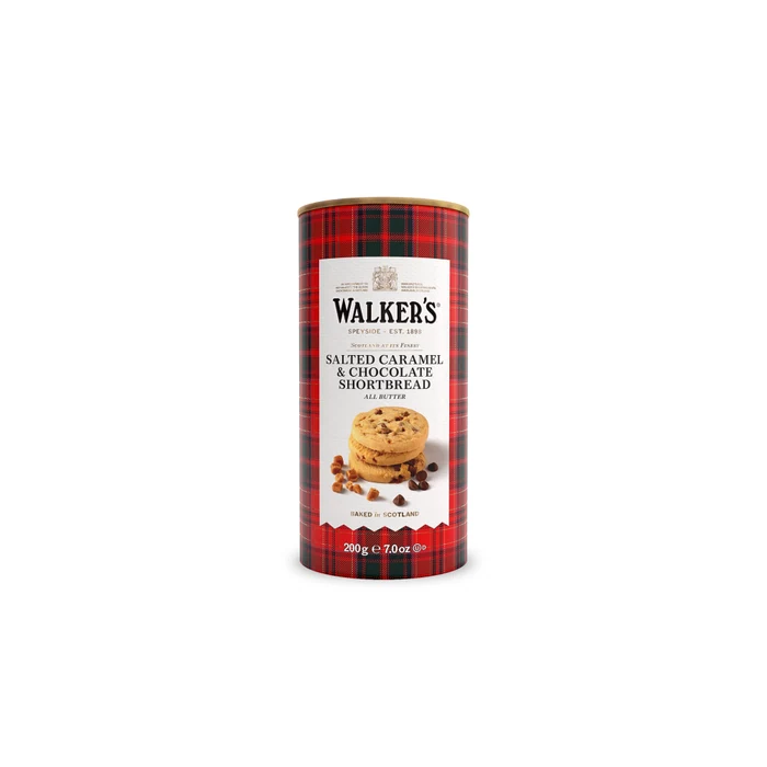Walker's Salted Caramel And Chocolate Shortbread Tube 200g