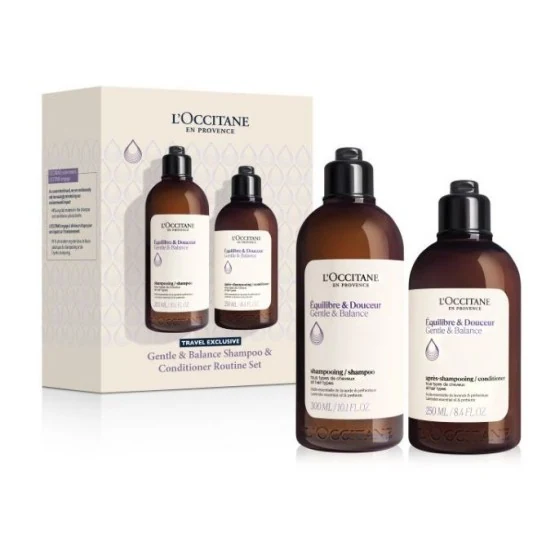 LOCCITANE GENTLE & BALANCE SHAMPOO & CONDITIONER ROUTINE SET