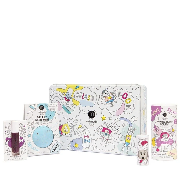 Nailmatic Magic Box - Bath Kit : Nail Polish - Lip Gloss - Bath Bomb - Foaming Bath Satls