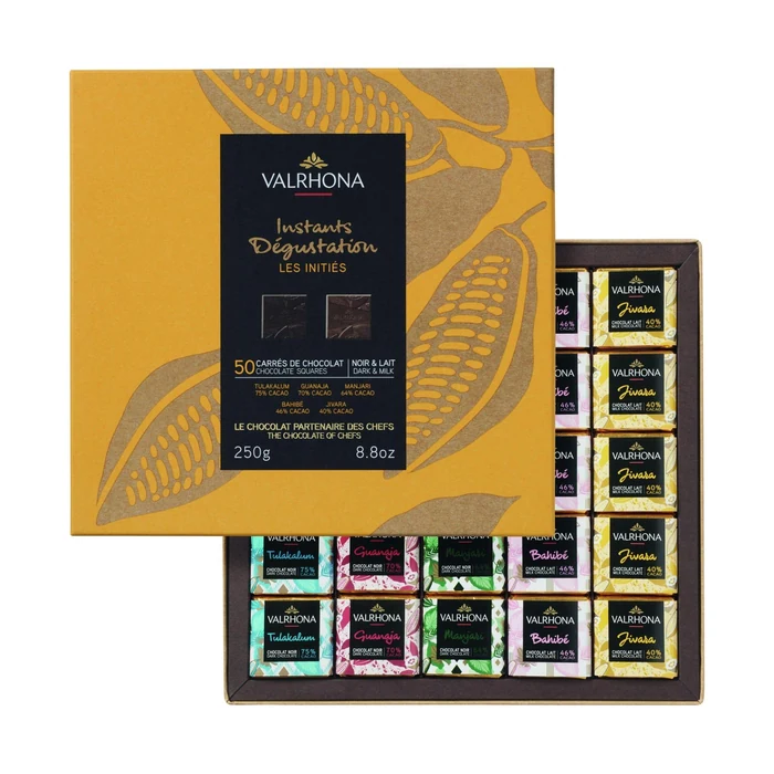 Valrhona Gift Box 50 Squares Grands Crus Dark & Milk