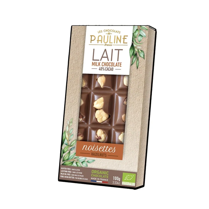 Les Chocolats De Pauline Hazelnuts Milk Chocolat Bar