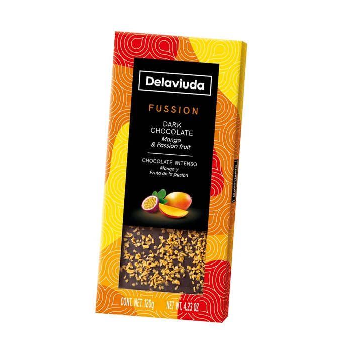 Delaviuda Tableta De Chocolate Negro, Mango Y Fruta De La Pasión 120g